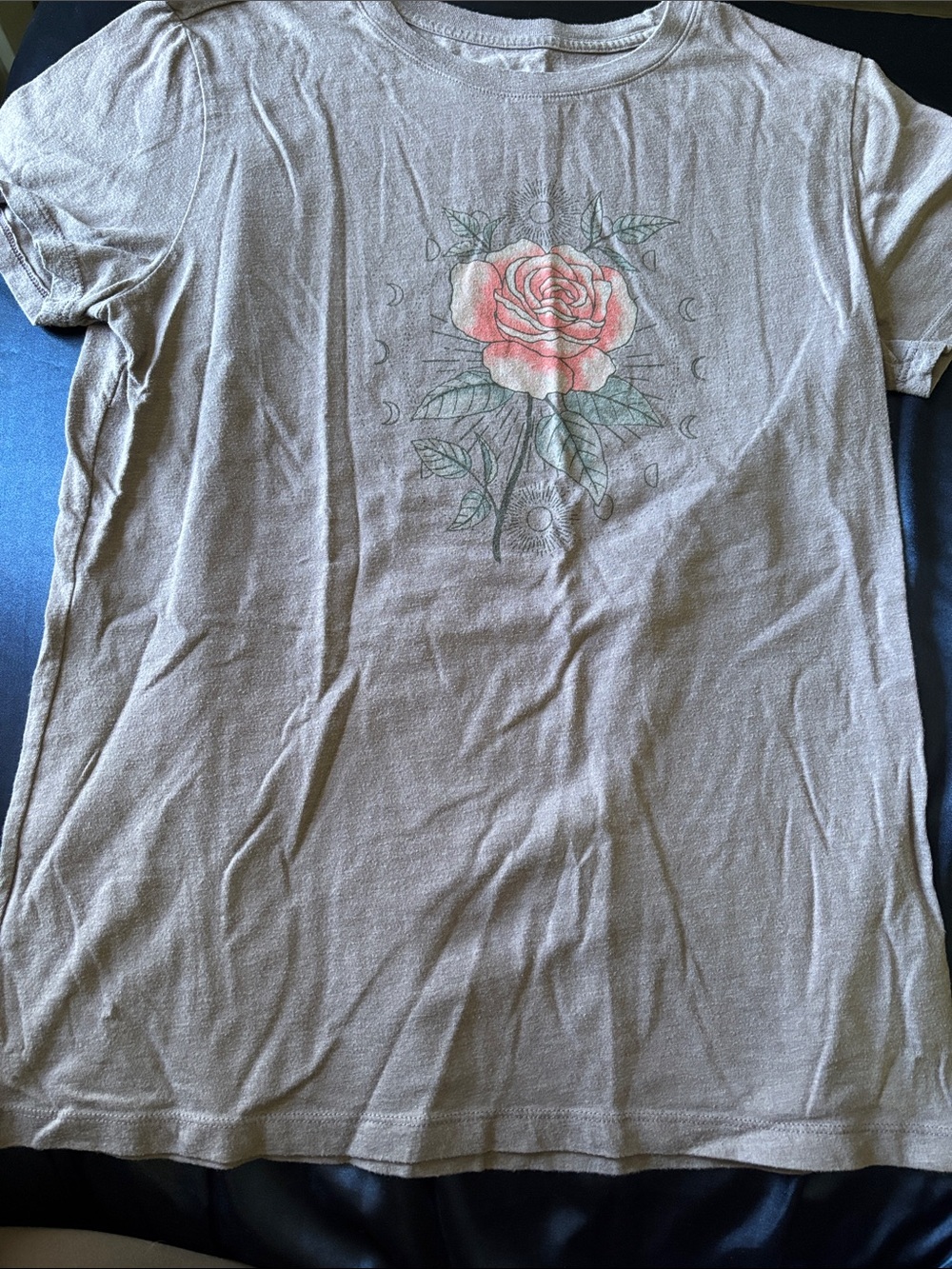 Aeropostale Purple Classic Crewneck Tee with Pale Pink Print